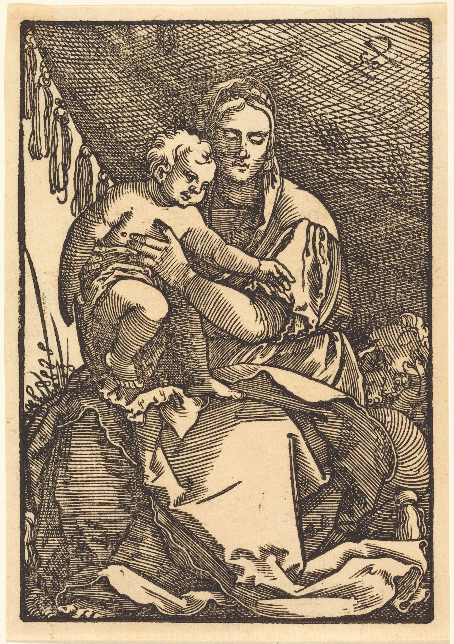 The Holy Family Under a Canopy, detail