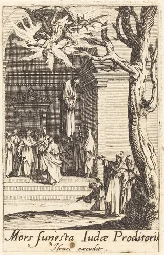 The Death of Judas, by Jacques Callot, ink, 1634