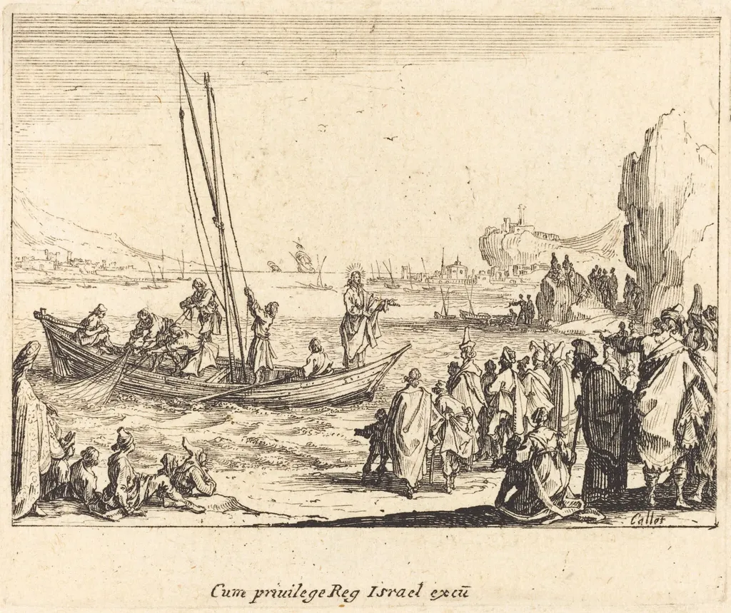 Fisher of Men, by Jacques Callot, ink, 1635