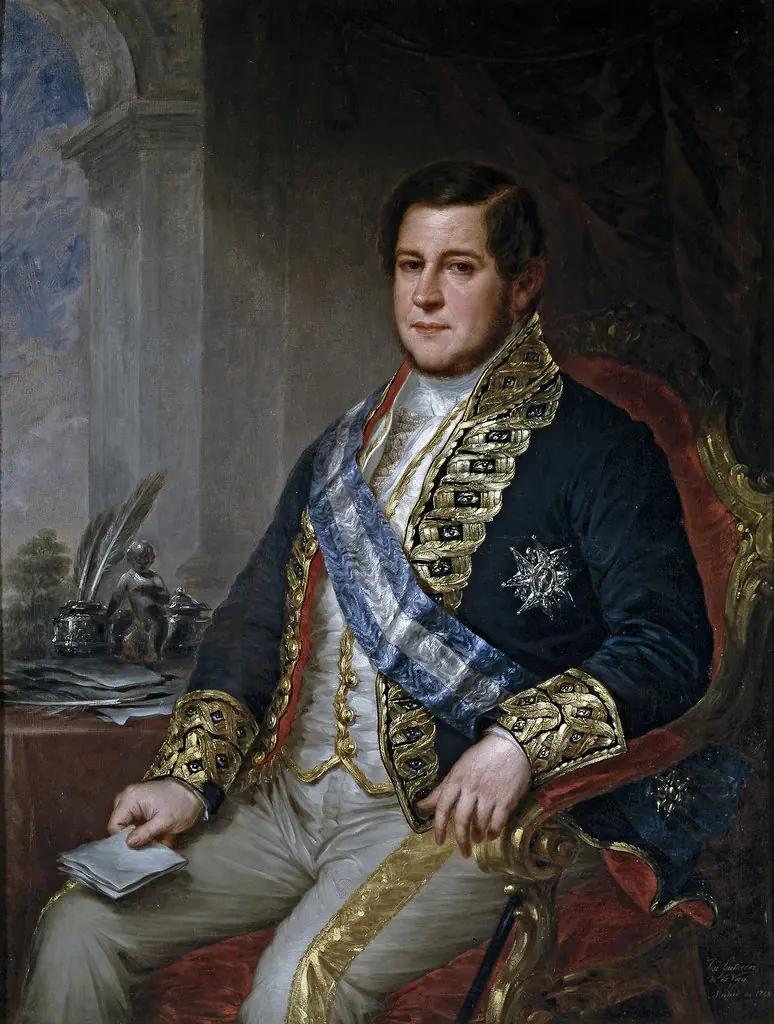 Juan Bravo Murillo ministro de Comercio Instrucción y Obras Públicas, by José Gutiérrez de la Vega, oil, 1848