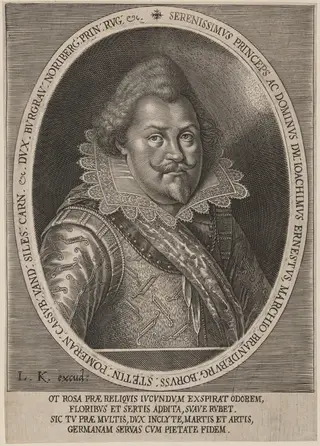 Joachim Ernest, Elector of Brandenburg, by Lucas Kilian, ink, 1608