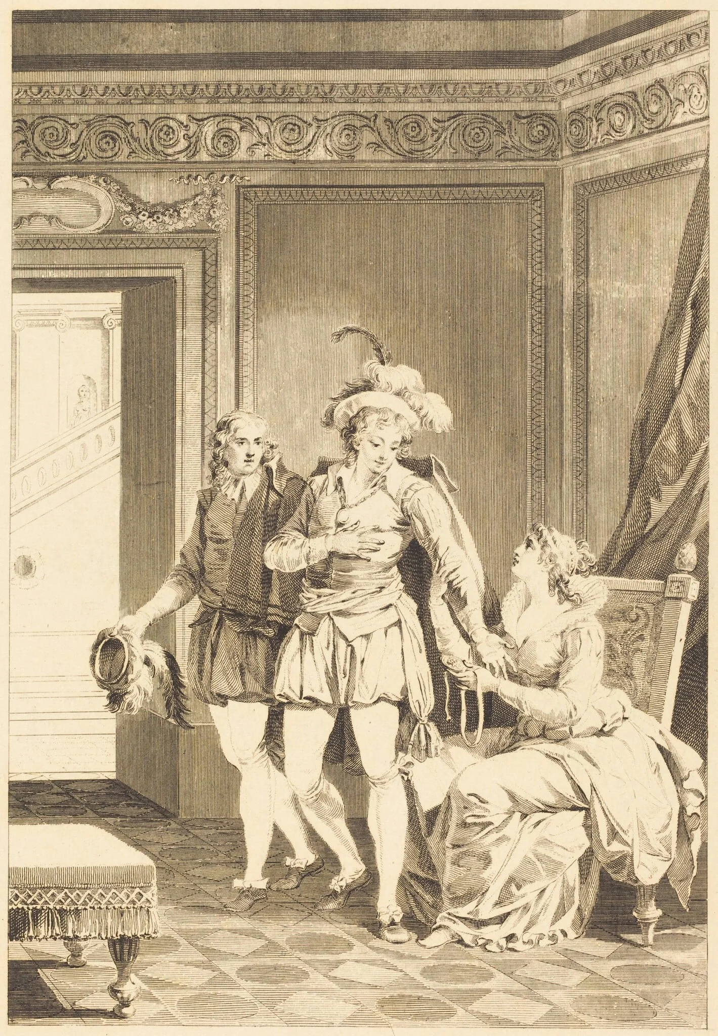 Joconde: Le depart, detail