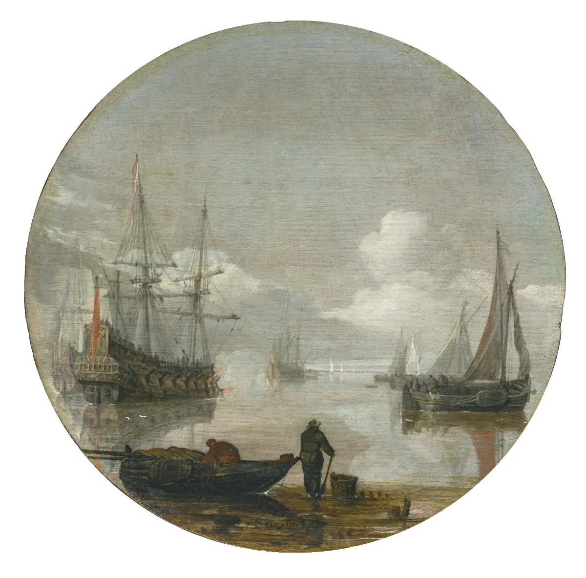 Schiffe in ruhiger See, detail