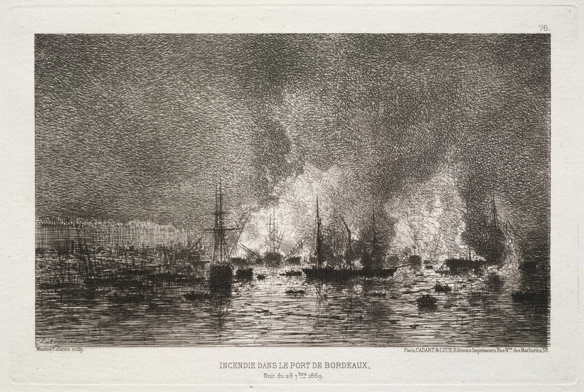Conflagration in the Port of Bordeaux, detail