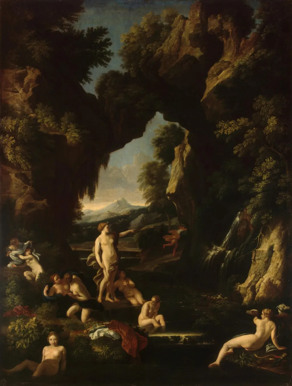Landscape with Diana and Actaeon, by Carlo Maratta, oil, 1667