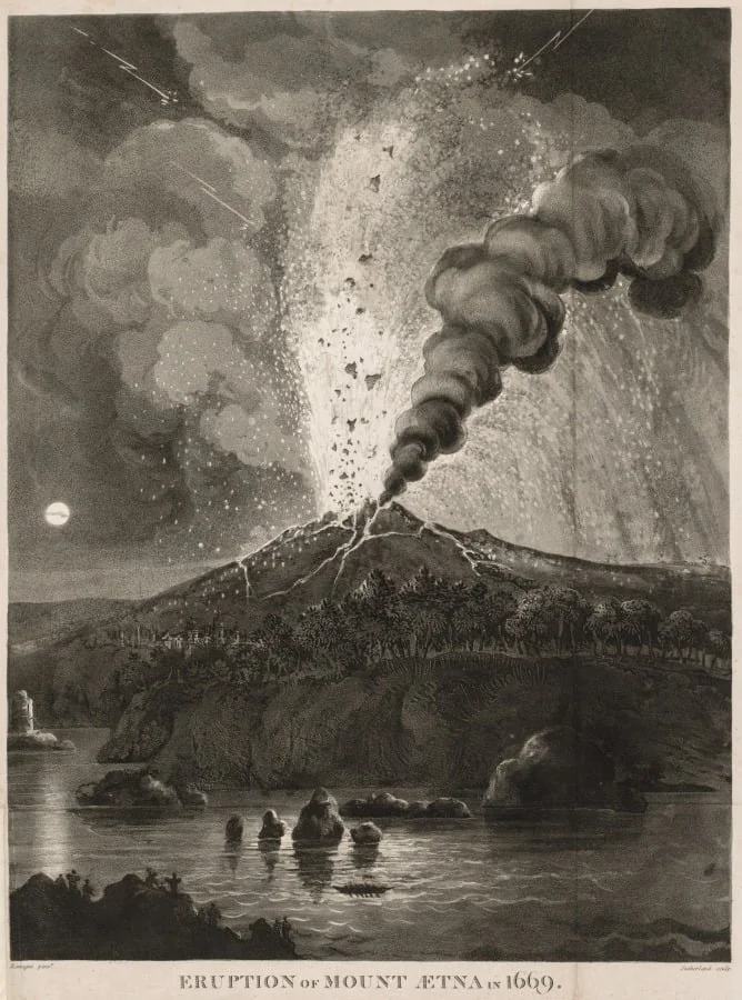 Eruption of Mount Aetna in 1669, detail