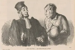 Ah! Vous l'êtes ... que voulez-vous que ..., by Honoré Daumier, ink, 1866