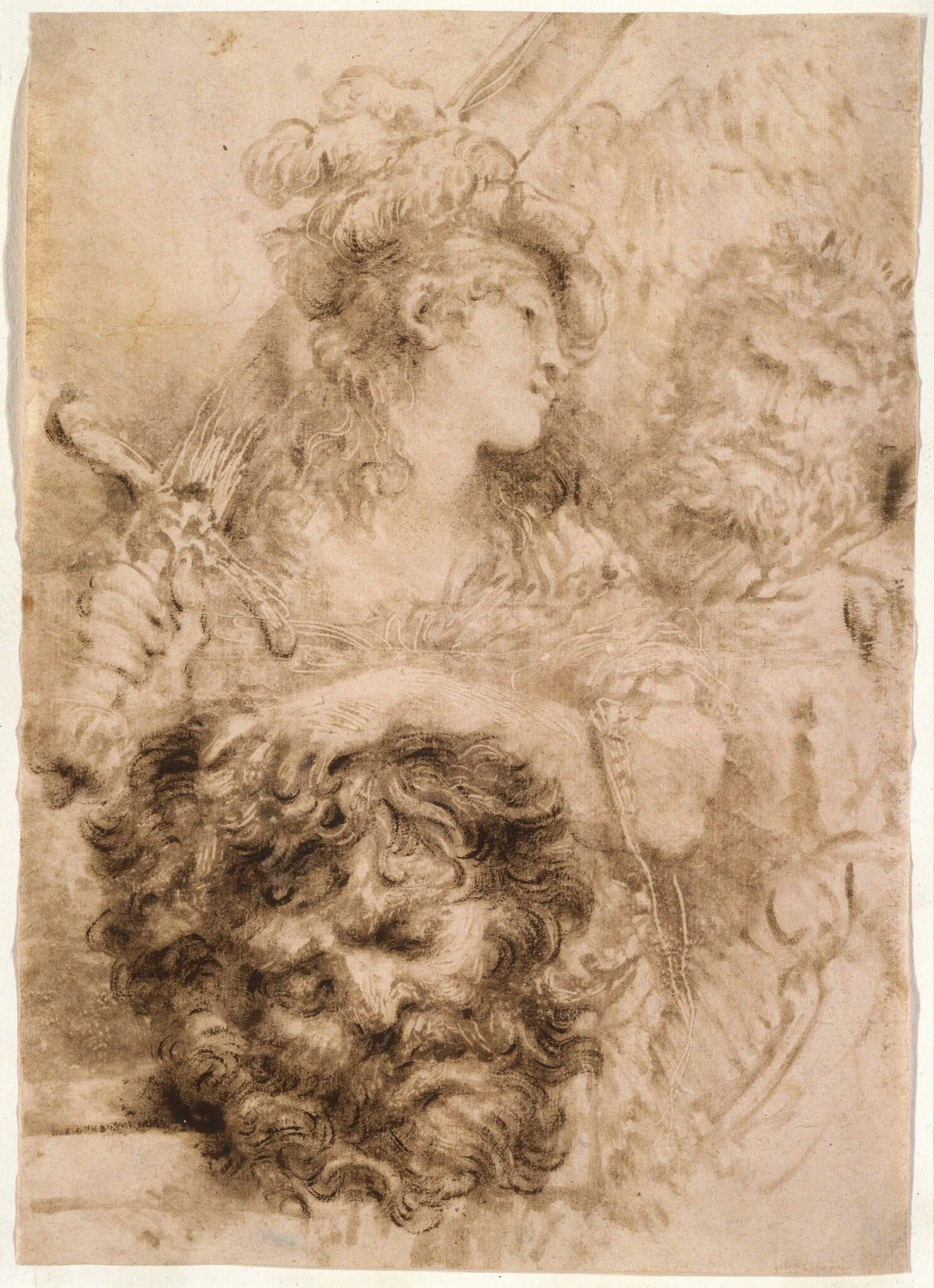 David with the Head of Goliath, detail