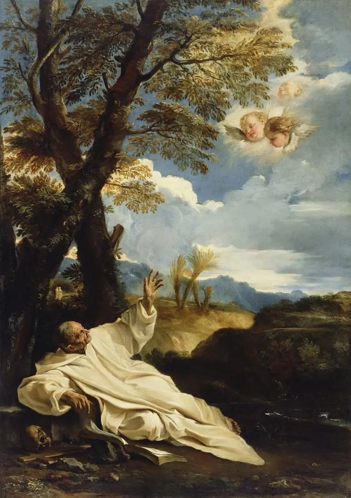 The Vision of Saint Bruno, by Pier Francesco Mola, oil, 1660