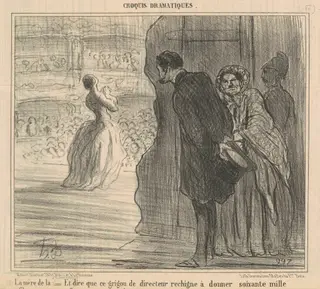 Le mère d ela chanteuse, by Honoré Daumier, ink, 1856