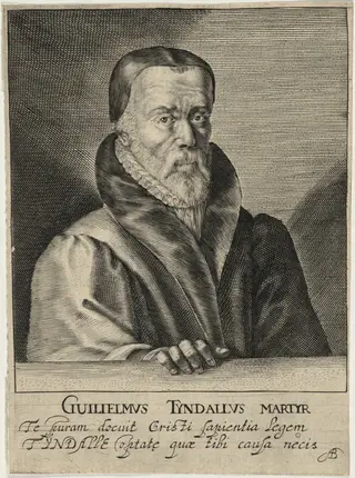 William Tyndale, Protestant Reformer and Martyr, by Willem de Passe, ink, 1620