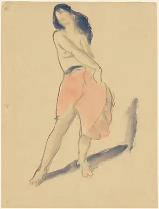 Dancer in a Red Skirt, No. 2, by Robert Henri, ink, 1912