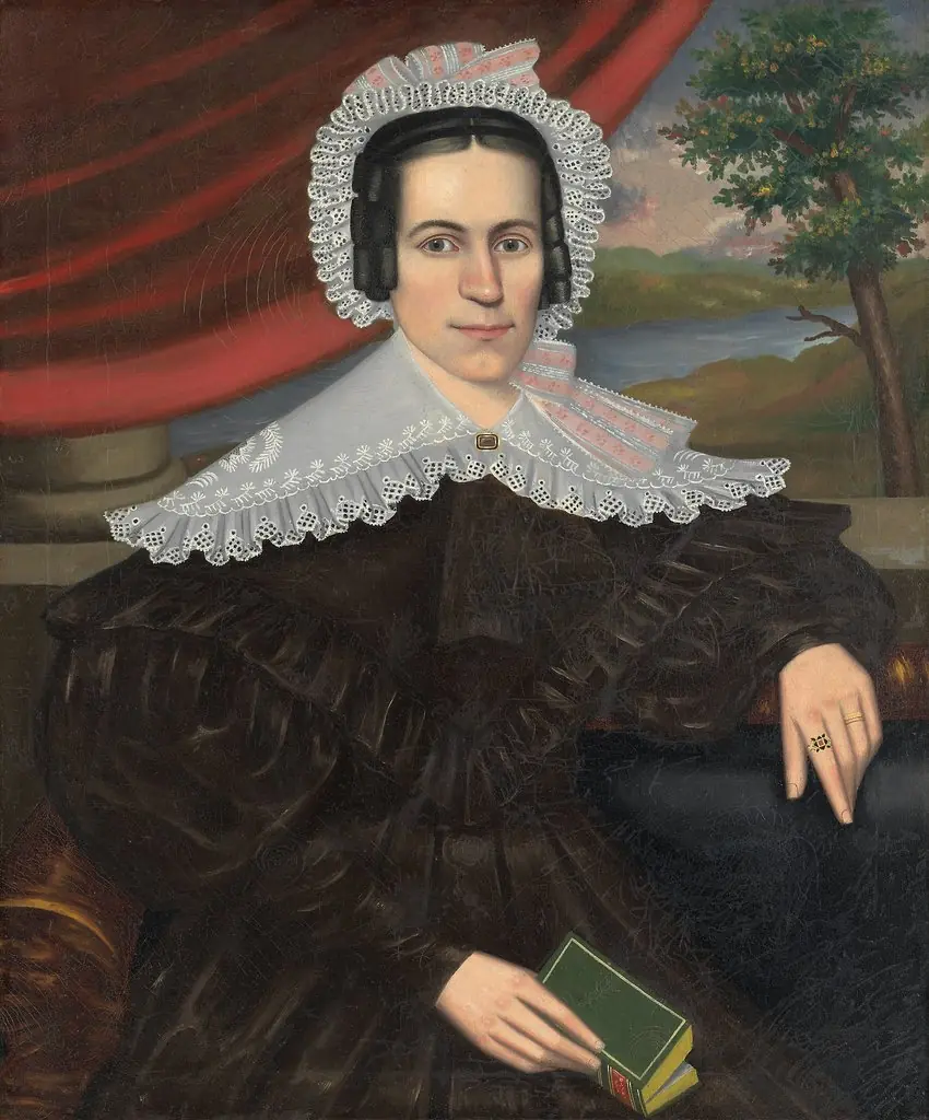 Woman with a Green Book (Louisa Gallond Cook), by Erastus Salisbury Field, oil, 1838
