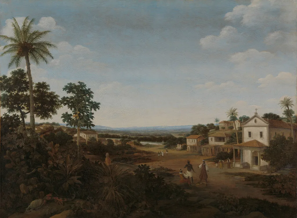 Landscape in Brazil, by Frans Post, oil, 1660