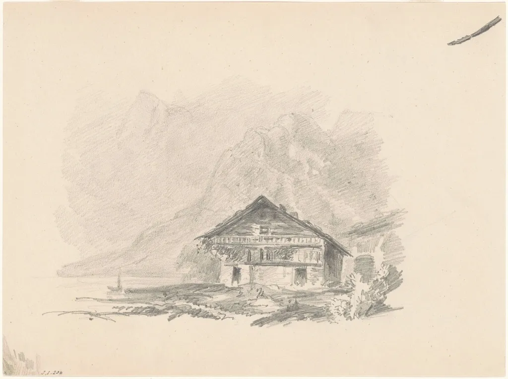 Swiss Chalet, by John Singer Sargent, graphite, 1869