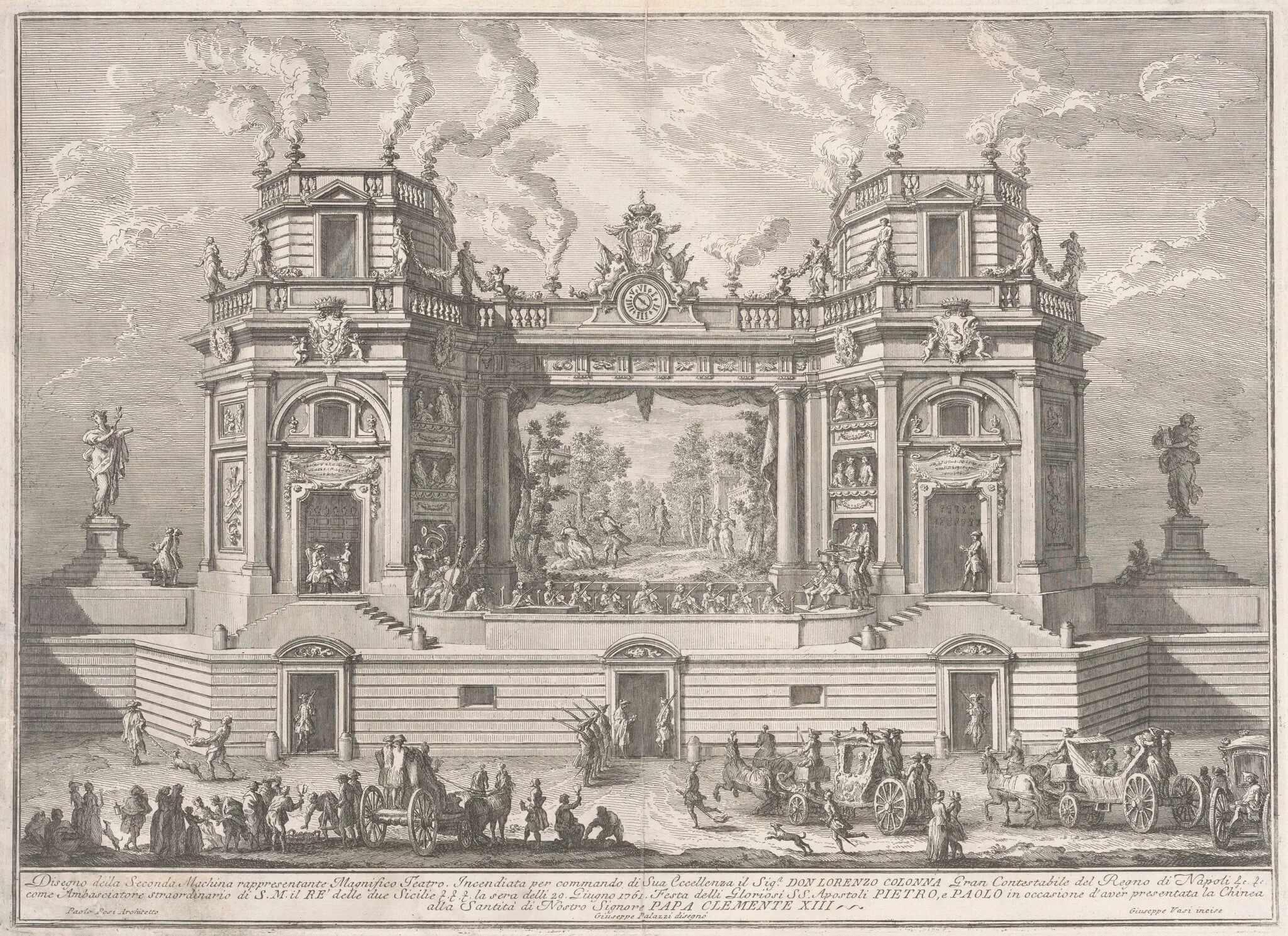 The Seconda Macchina for the Chinea of 1761: A Magnificent Theater, detail
