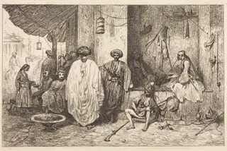 Le Corps de Garde, by Alexandre Gabriel Decamps, ink, 1834
