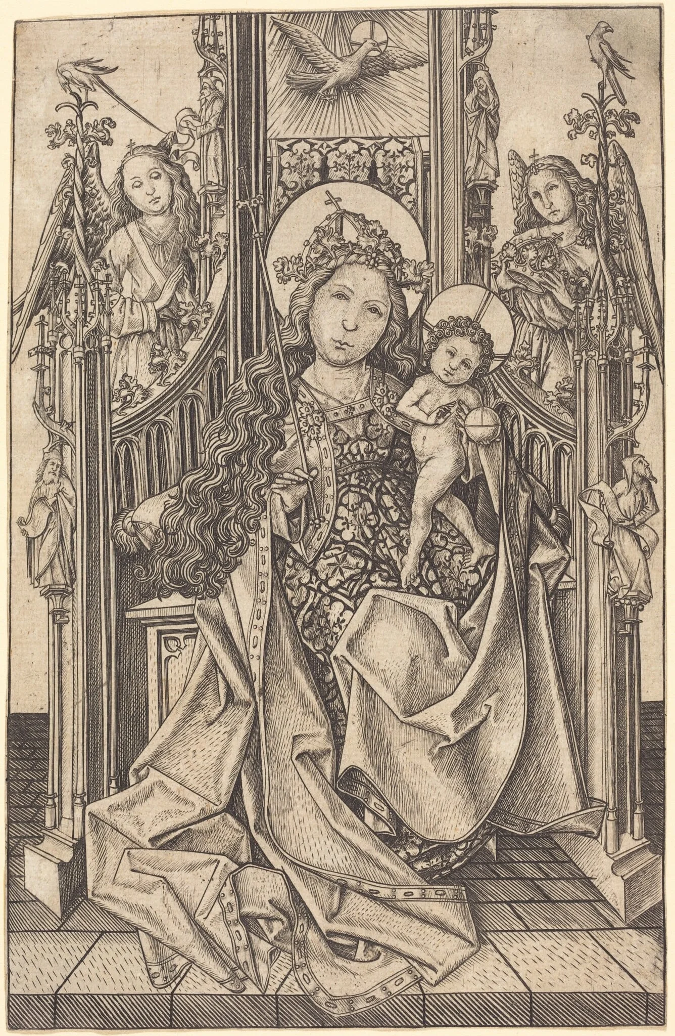 Madonna and Child Enthroned, detail