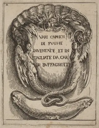 Frontispiece, by Carlo Antonio Buffagnotti, ink, 1690