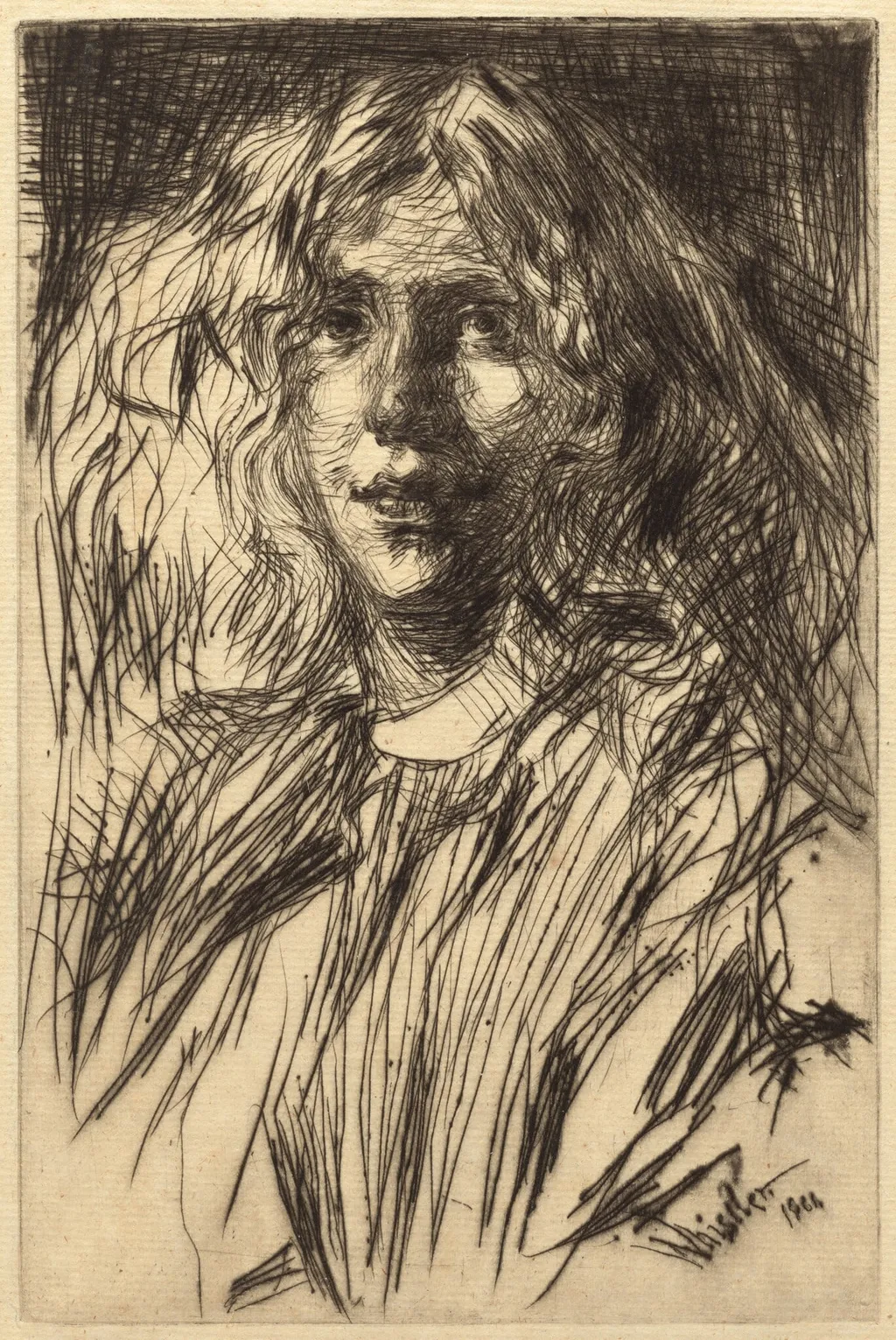 Jo, by James McNeill Whistler, ink, 1861
