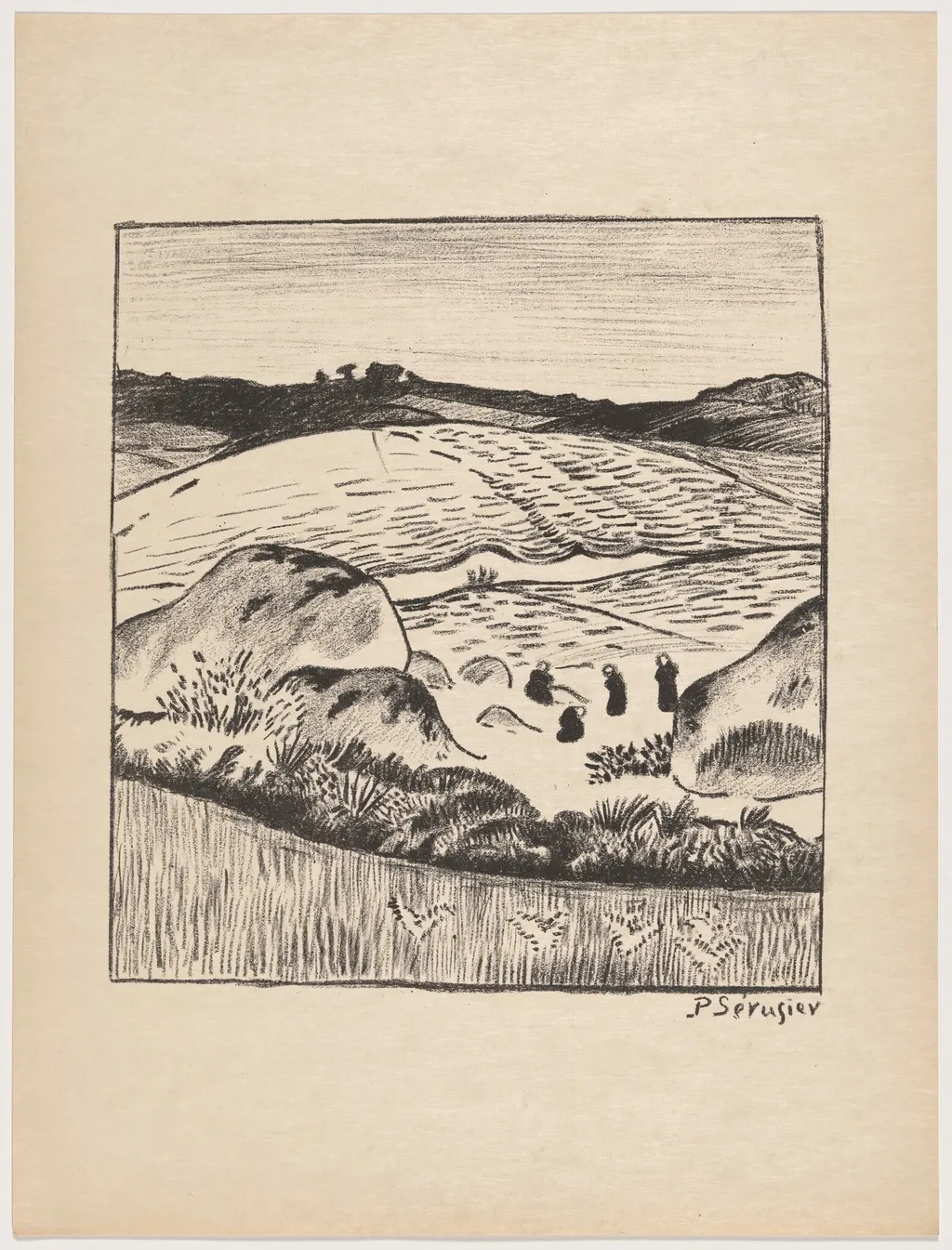 Paysage (Landscape), by Paul Sérusier, ink, 1895
