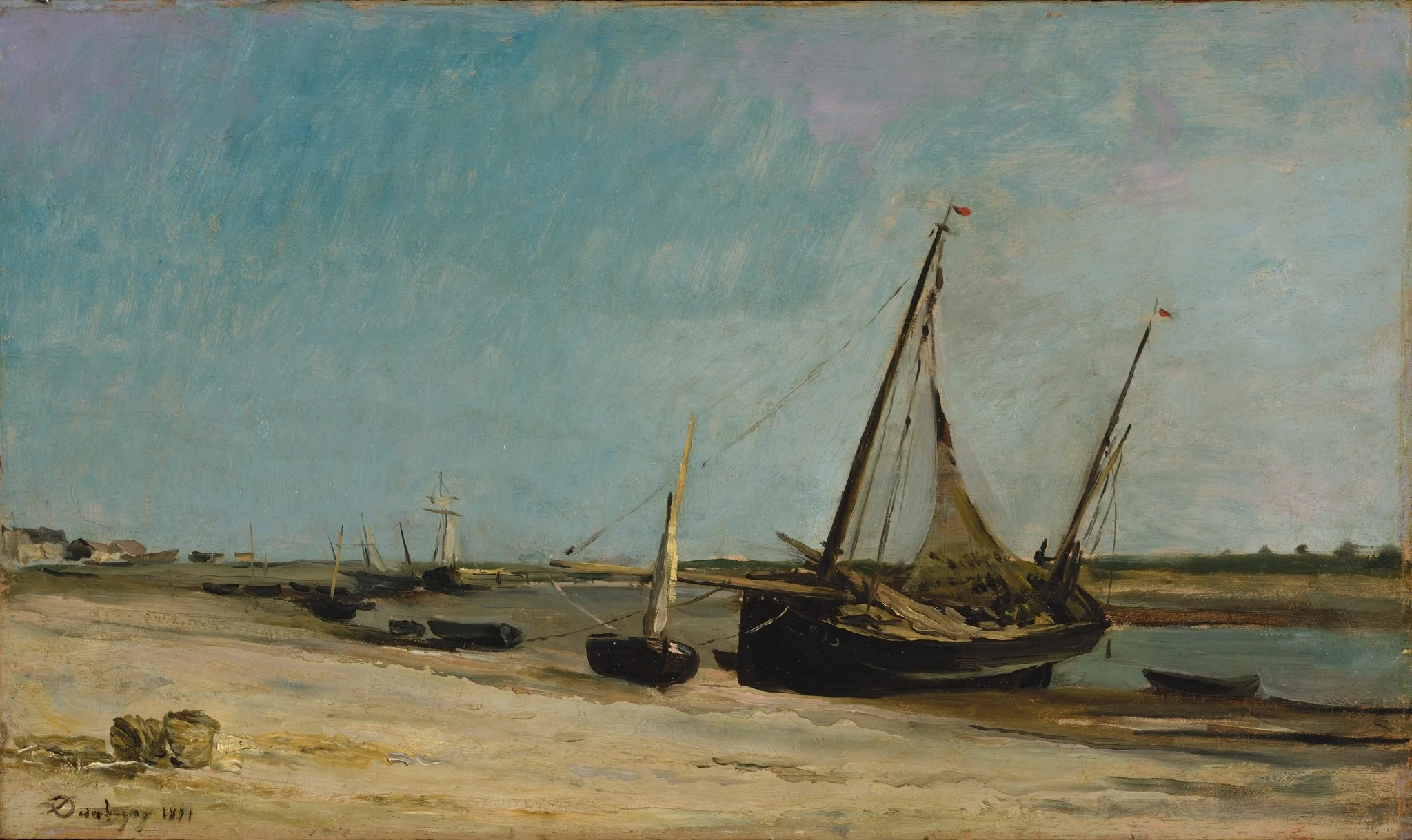Boats on the Seacoast at Étaples, detail