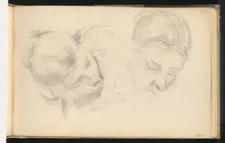 Two Heads of Women, by Paul Cézanne, graphite, 1892