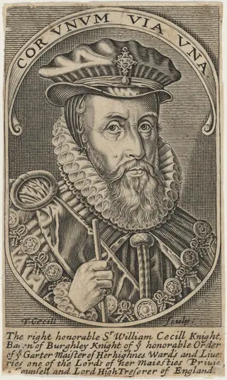 William Cecill, First Baron Burghley, by John Chantry, ink, 1640