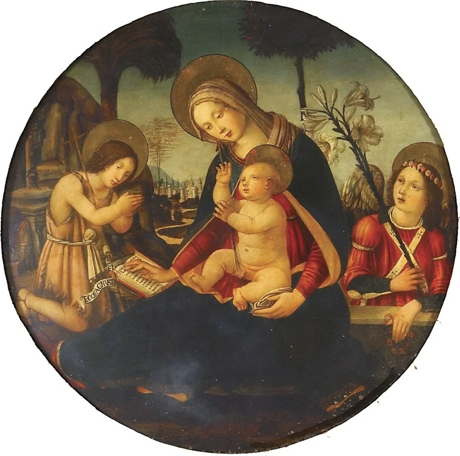 The Virgin and Child with the young St John the Baptist and an Angel, detail