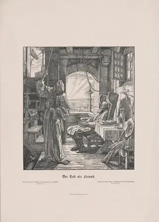 Der Tod als Erwürger (Death as a Strangler), by Alfred Rethel, ink, 1851