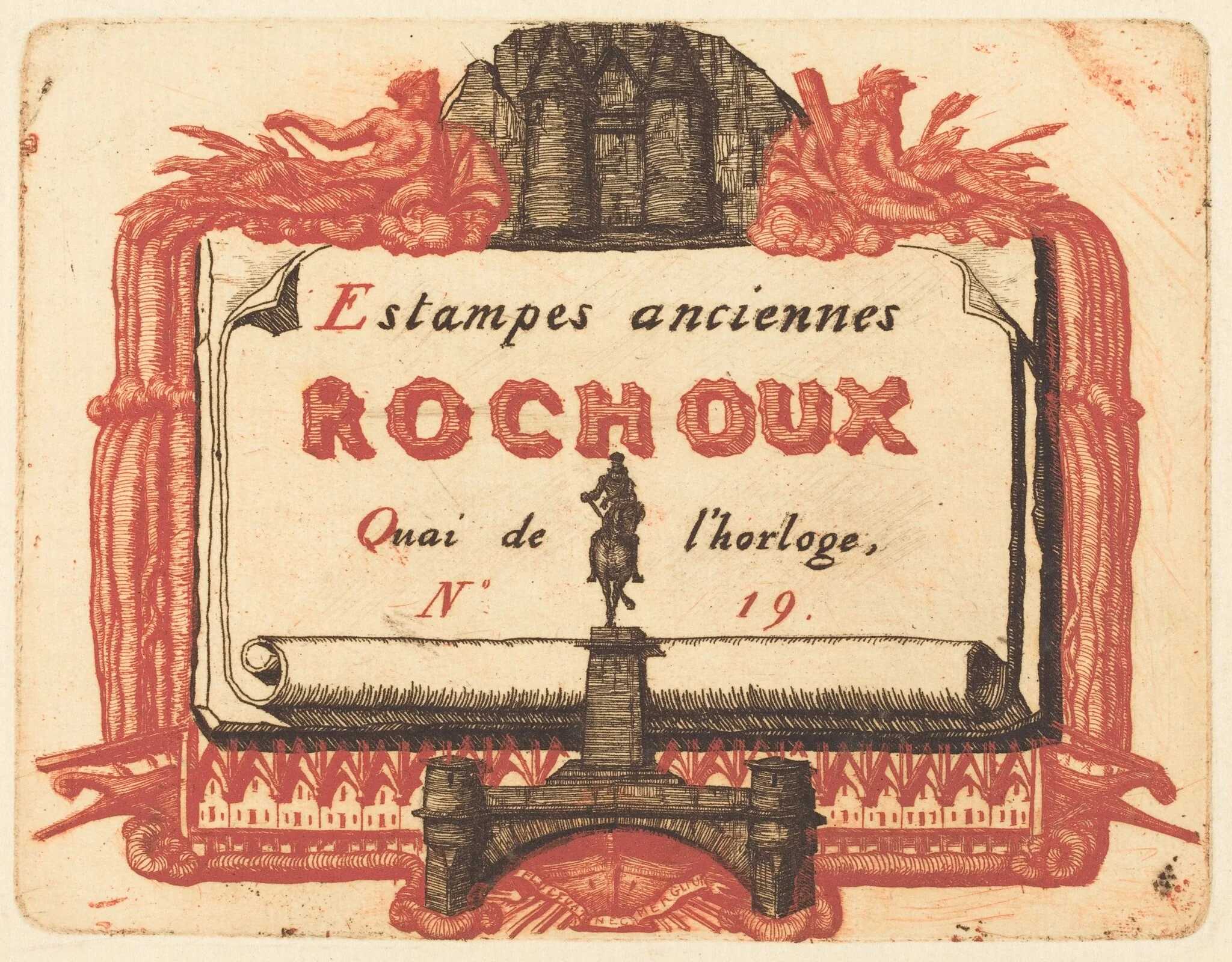 Adresse de Rochoux, Marchand d'estampes (The Address-Card of Rochoux, a Printseller), detail