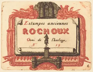 Adresse de Rochoux, Marchand d'estampes (The Address-Card of Rochoux, a Printseller), by Charles Meryon, ink, 1856
