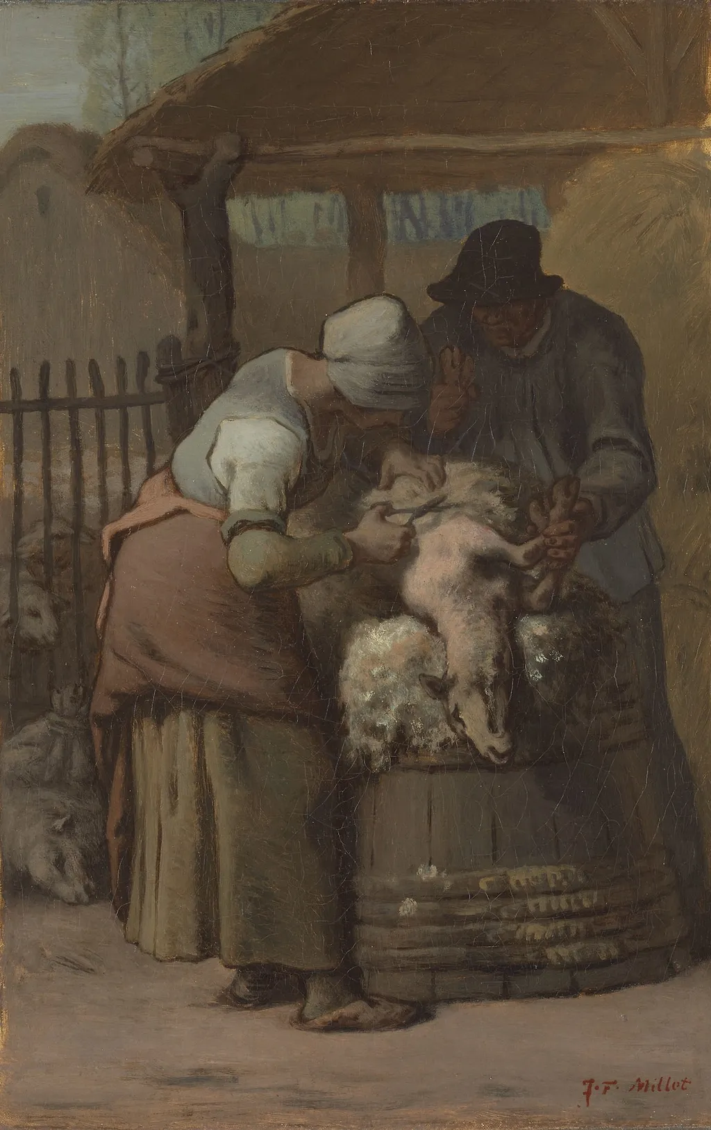 The Sheepshearers, by Jean François Millet, oil, 1857