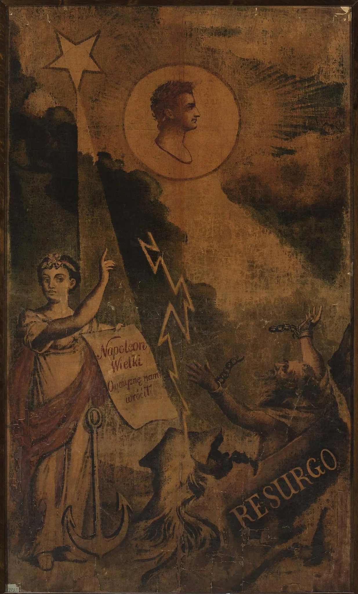 Apotheosis of Napoleon as the liberator of Poland – a banner used at the gala performance in the National Theatre in Warsaw in the presence of Napoleon, detail