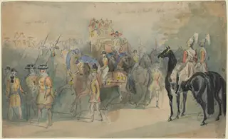 The Duchess of Kent's State Carriage, by Constantin Guys, graphite, 1848