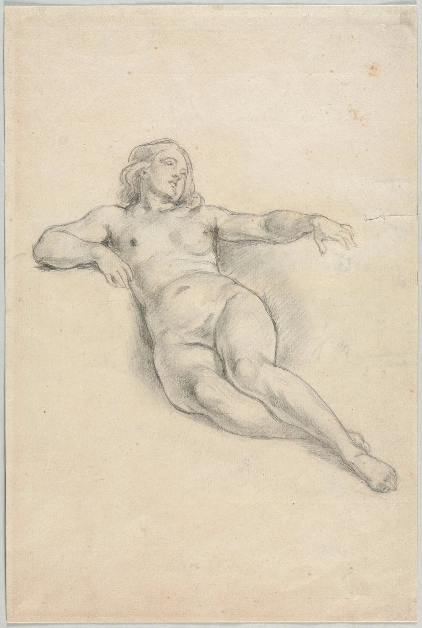 Reclining Female Nude (recto), detail
