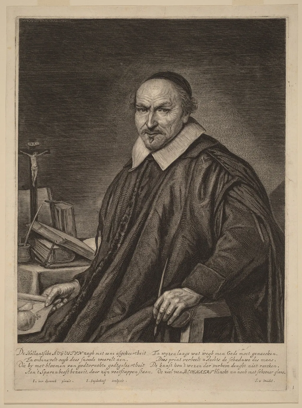 Augustyn Bloemaert, by Jonas Suyderhoff, ink, 1650