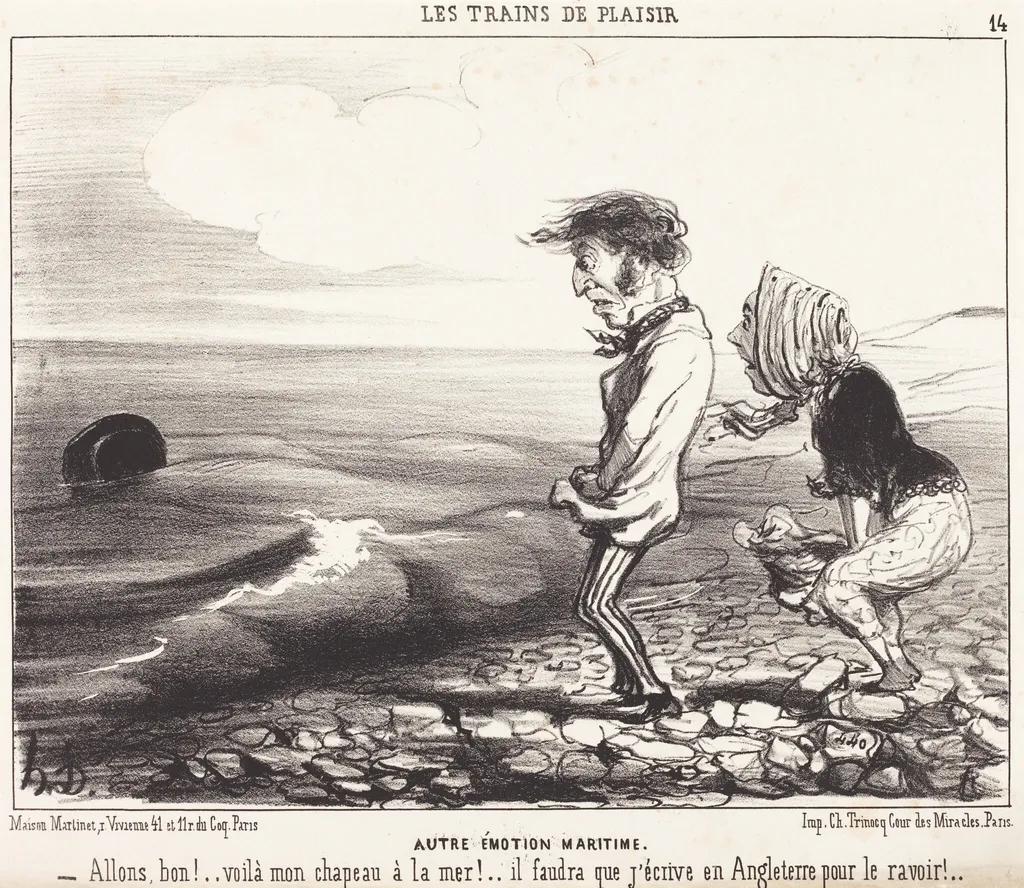 Autre émotion maritime, by Honoré Daumier, ink, 1852