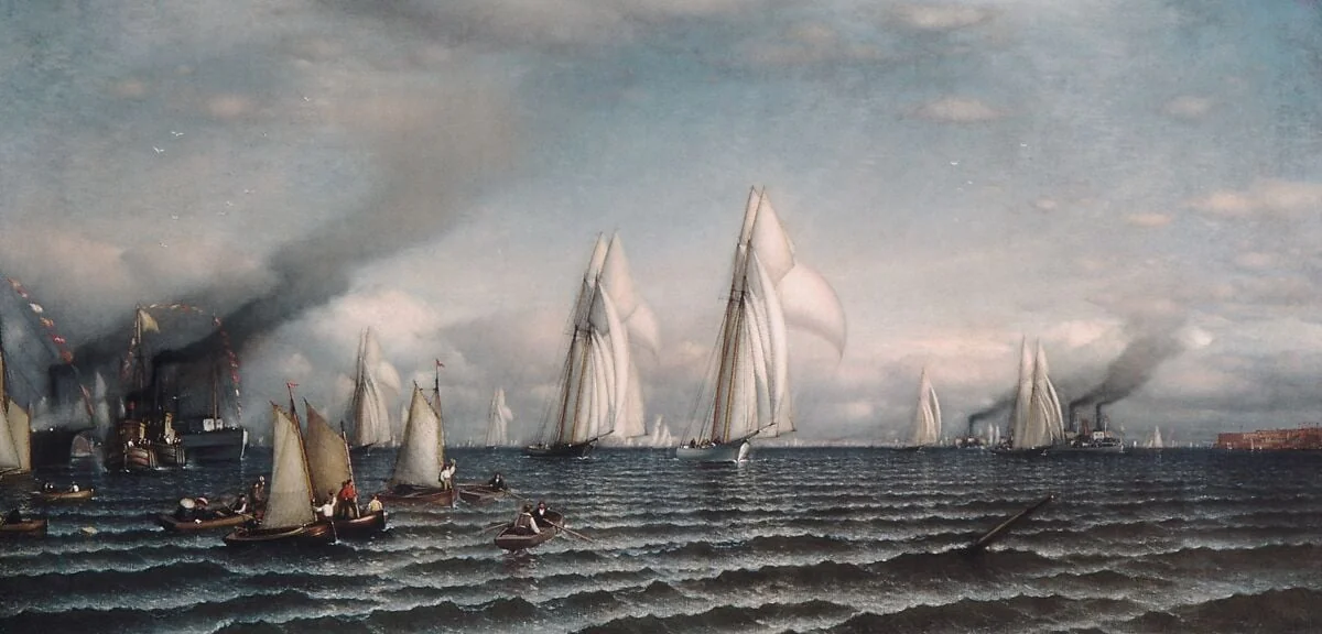 Finish—First International Race for America's Cup, August 8, 1870, detail