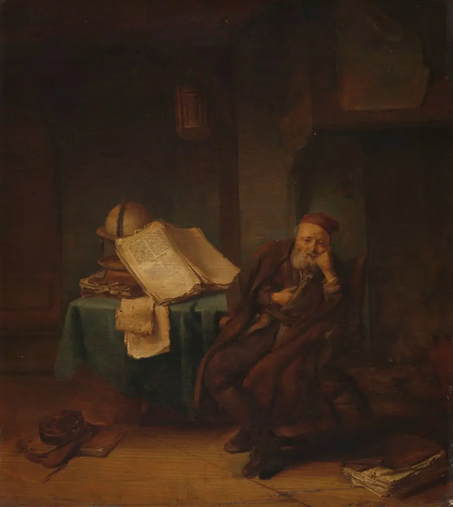 Philosopher in his Study, by Jacob van Spreeuwen, oil, 1645