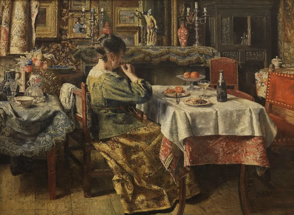 The Meal, by Henri de Braekeleer, oil, 1893