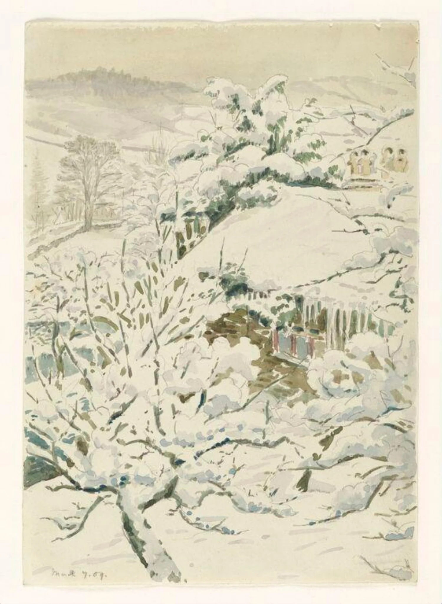 Snow-covered barn (near Sawrey), detail