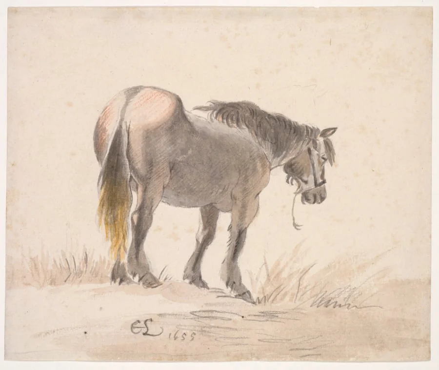 Horse Standing on a Mound, detail