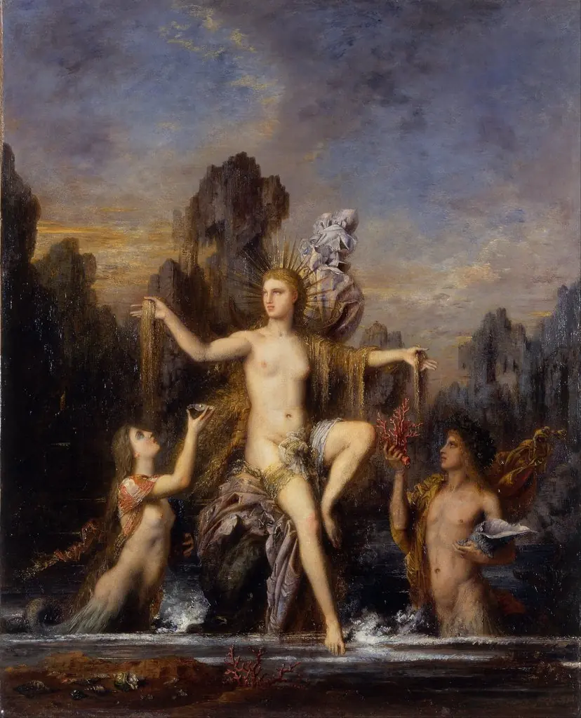 Venus Rising from the Sea, by Gustave Moreau, oil, 1866