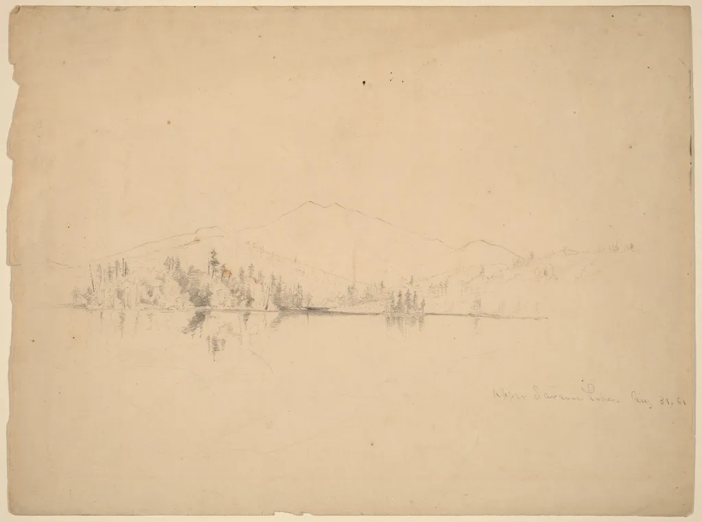 Upper Saranac Lake, by Homer Dodge Martin, graphite, 1861