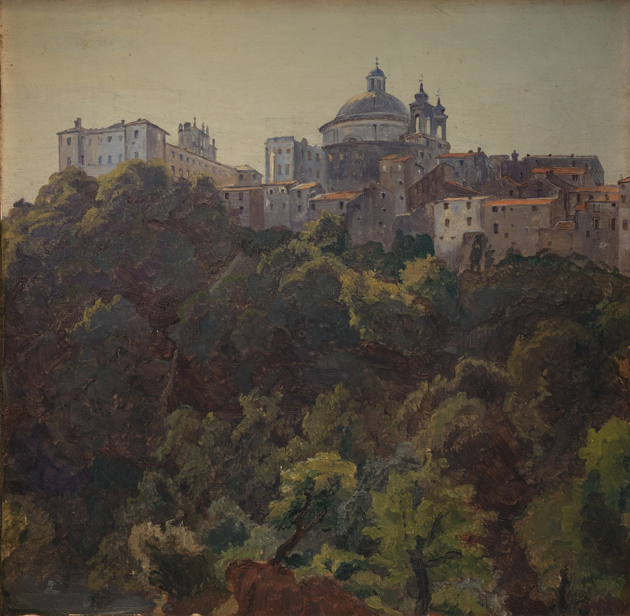 View towards Ariccia and the Palazzo Chigi and S. Maria dell'Assunzione, Italy, detail