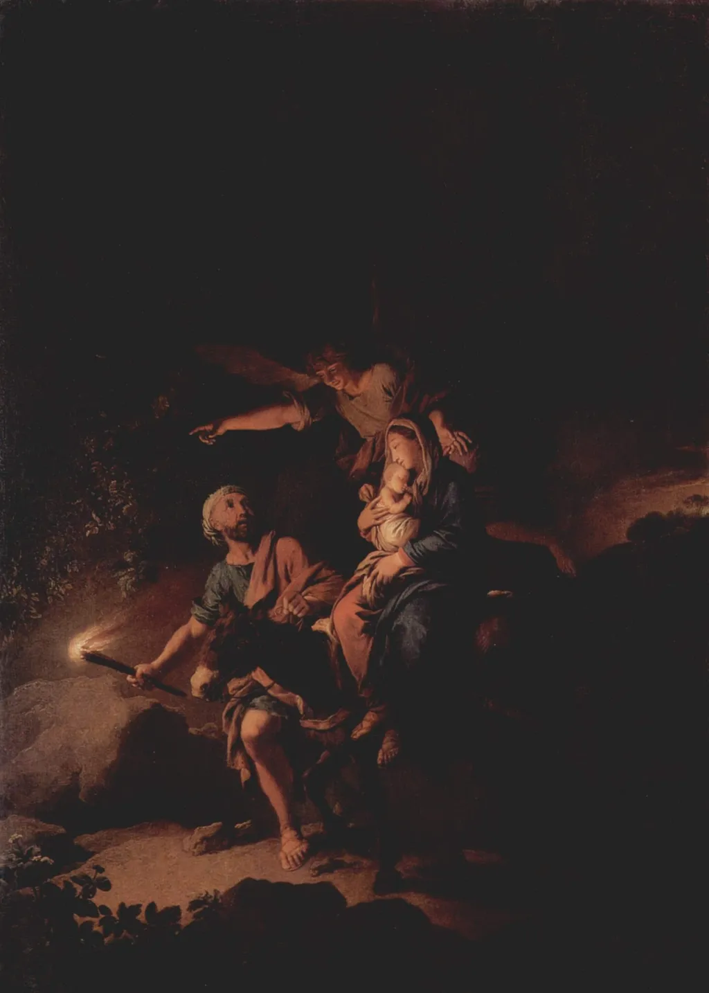 Flight into Egypt, by Christian Wilhelm Ernst Dietrich, oil, 1752