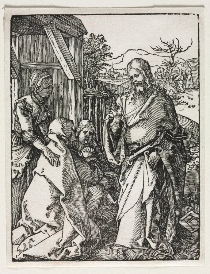 The Small Passion: Christ Taking Leave of the Virgin, detail