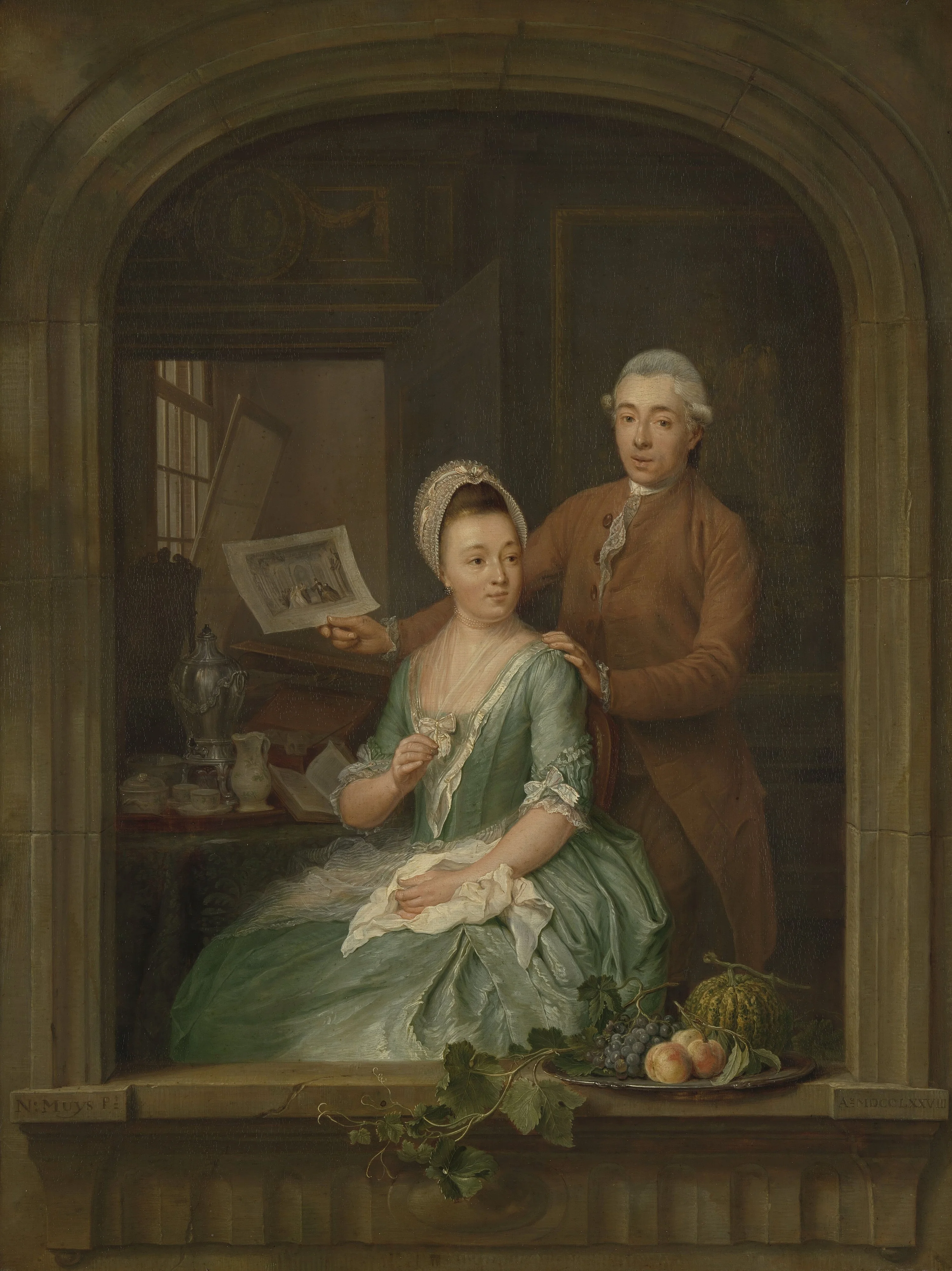 Portrait of Robert Muys and his Wife Maria Nozeman, detail