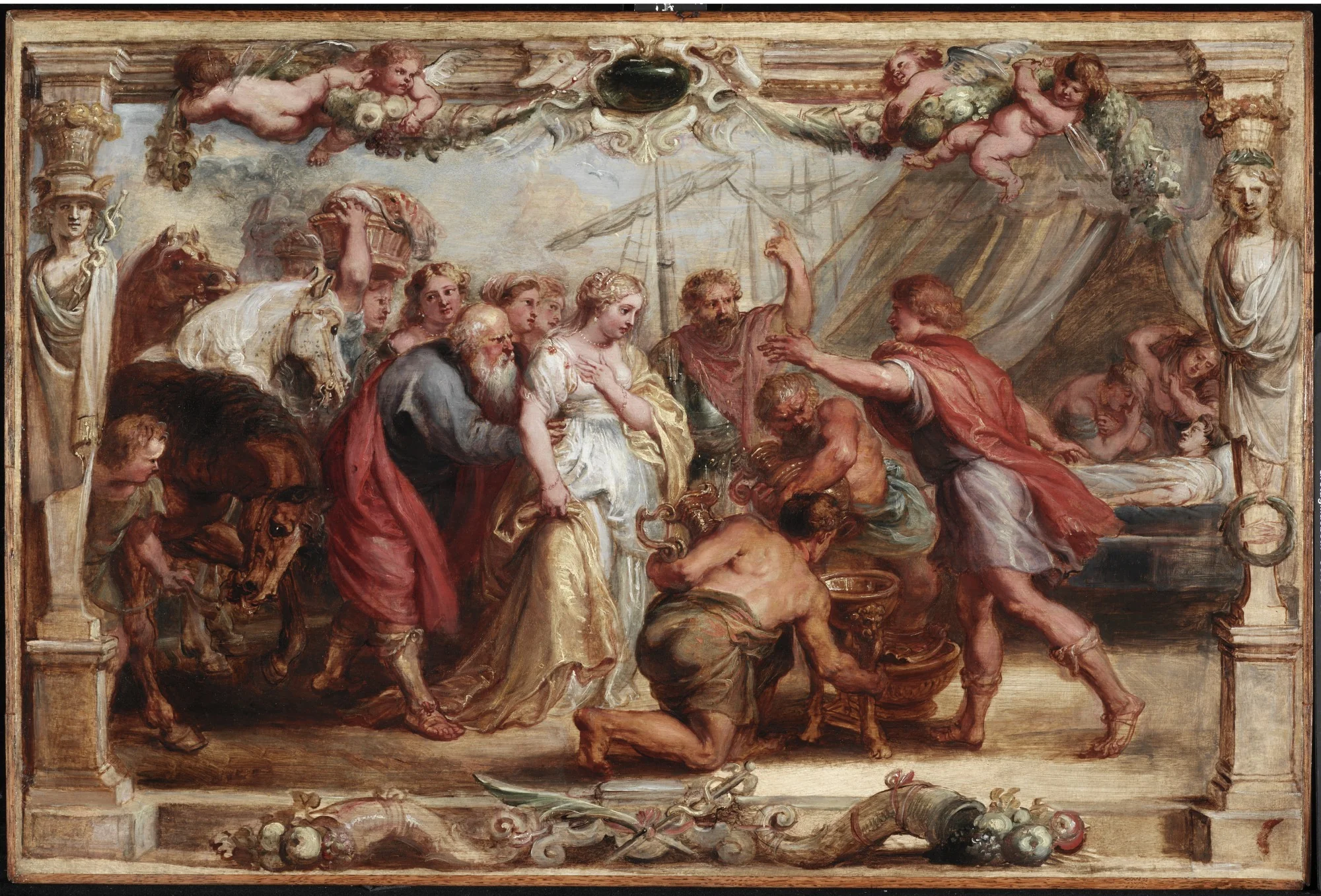 Briseis Given Back to Achilles, detail